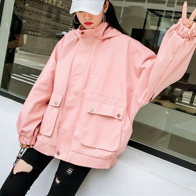 マウンテンパーカー フード付き 無地 ドロップショルダー ゆったり ラフ オルチャン 韓国 ガーリー カジュアル ボーイッシュ 大人可愛い デイリー おでかけ 秋冬 Choco Chaco