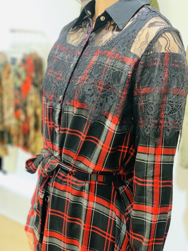 Desigual デシグアル タータンチェックシャツワンピース Quick Desigual