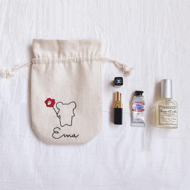 オーダー バースデーカラー お名前の巾着袋 メクバセルージー