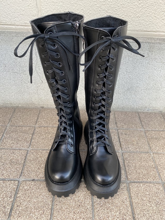 レースアップロングブーツ Ache3