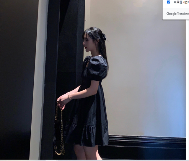 バックリボンワンピース リボン パフスリーブ 可愛い 夏 10代 代 ハイウエスト フリル スクエア Aライン 黒 お出かけ お呼ばれma023 La Vie En Rose