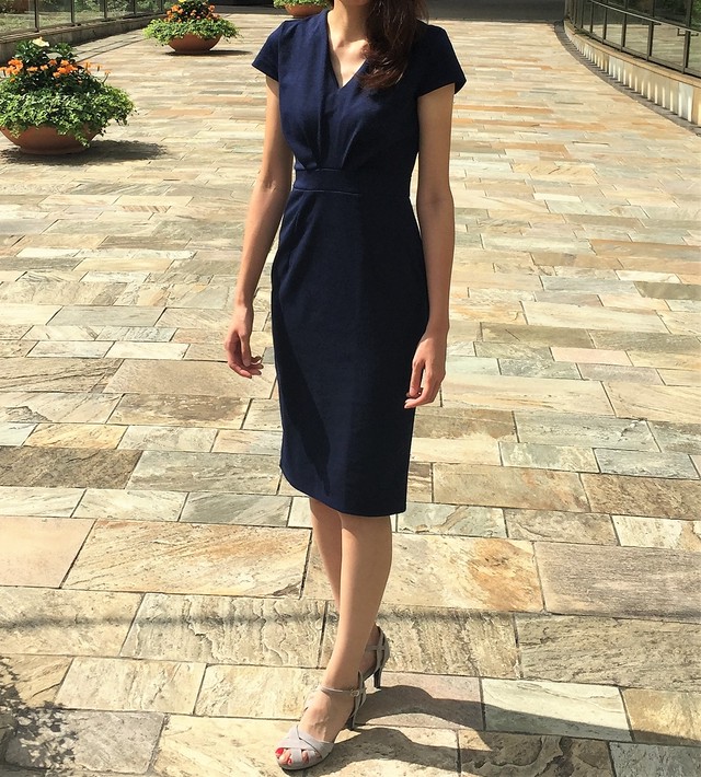 美シルエット ワンピース シンプル ひざ丈 モテ 上品 Platinum Dress オフィスでデイリーに着こなせるモテワンピの通販