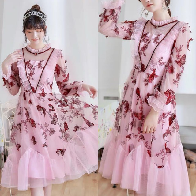 ワンピース 蝶々 バタフライ マキシ ロング Xxl Xl Loveysmileshop