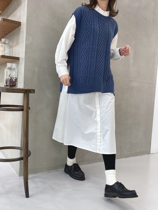 cable knit vest ※ivoryラスト1点