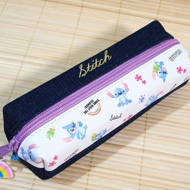上下に収納 スティッチ 2ルームペンケース コンパクト筆箱 2か所に収納 Disney 雑貨のぱんぷきん
