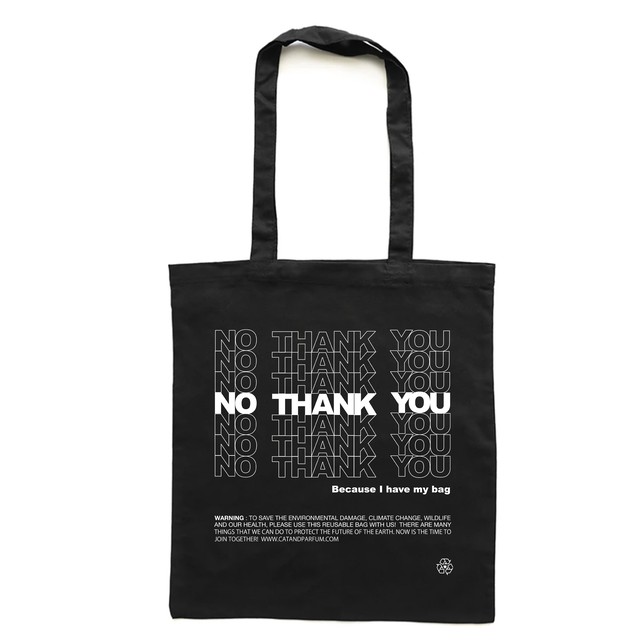 【Cat & Parfum】NO THANK YOU Natural Cotton Eco Tote Bag