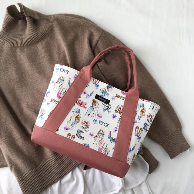 トートバッグ オシャレな女の子 ポケットいっぱい Kimmy キミー