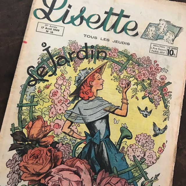 イラストが可愛い フランスの少女雑誌 Lisette 1949年4月発行 Lamp Paperi Brocante