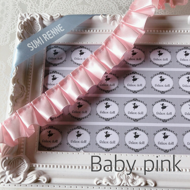 ボックスプリーツフリルリボン25mm幅 25cm Sumirenne