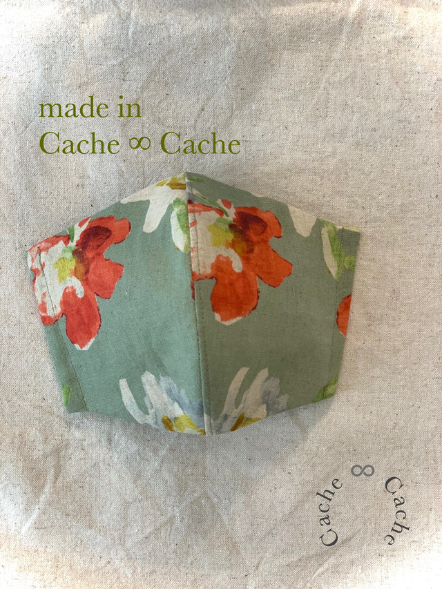 大人可愛い リネン ダブルガーゼマスク フィルターポケット付きで花粉やウイルスをガード フリーサイズ Cache Cache