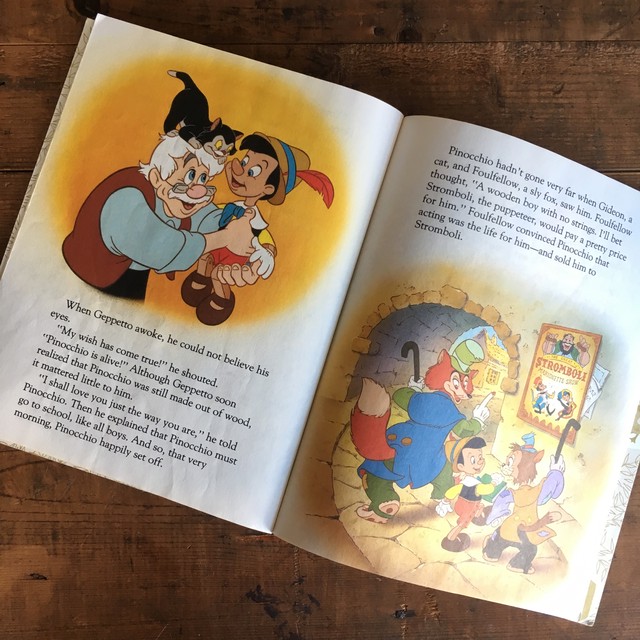 ヴィンテージ 洋書 絵本 Pinocchio ピノキオ リトルゴールデンブック Little Golden Book 英語 E Vintage ヴィンテージ 洋書 雑貨のお店