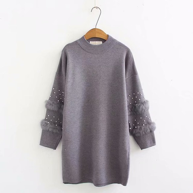3色展開 ラビット ニットワンピース ふわふわ ワンピース ニット ワンピース ファー ワンピース かわいい ワンピース パール 秋 ワンピース 大きいサイズ ワンピース リンネル系 大人可愛い ワンピース 193 597 Valentina210