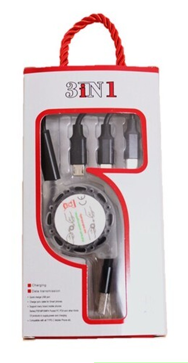 3in1 Charging Cable 3台同時充電可能リール式ケーブル 巻き取り式 Zakkaeq ムーミン アクセサリー