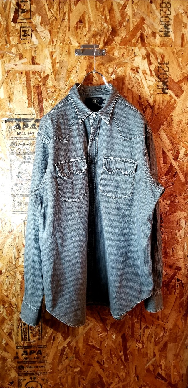 Rrl Ralph Lauren ダブルアールエル ラルフローレン ブラックウエスタンデニムシャツ Xl Used Vintage Clothing Bridge