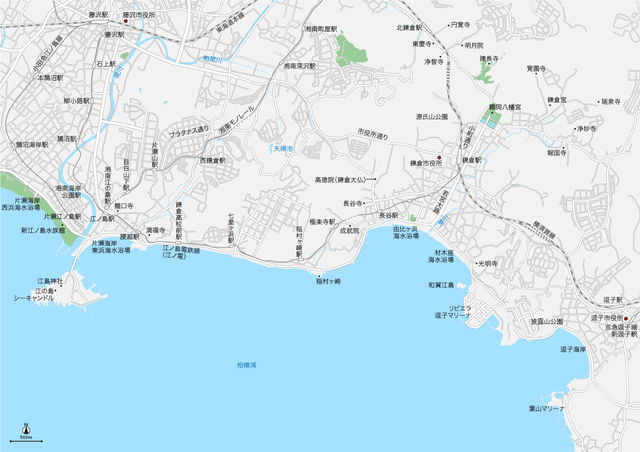 神奈川 江ノ電 鎌倉 逗子 Pdfデータ マップ作成素材 地図素材をダウンロードにて販売するお店 今八商店