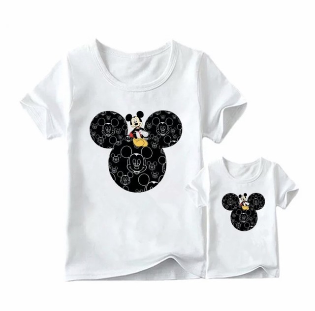 329 ディズニーのプリントtシャツ ロンパース ミッキーマウス 親子でおそろい ペアルック リンクコーデ Mom Me