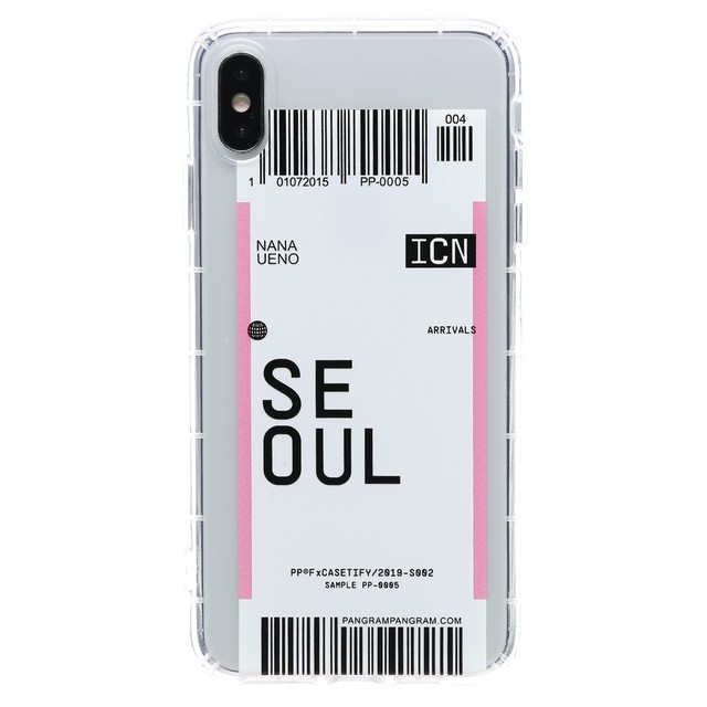 Iphone ケース 韓国 チケットデザインクリアケース Seoul 個性的