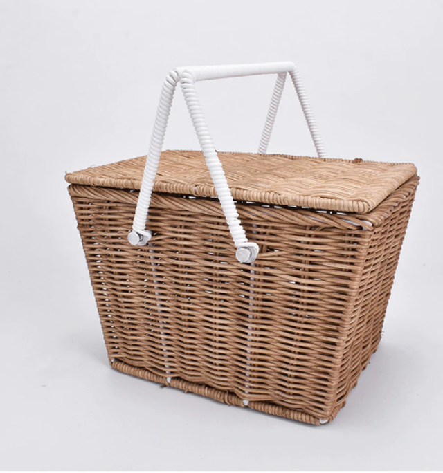ナチュラル フレンチカントリー雑貨バスケット 茶色 ピクニックバスケット Serenite