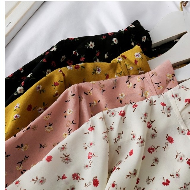 ワンピース 小花柄 ロングワンピース 半袖 小花柄ワンピース レディース レッド 赤 春 夏 秋 春新作 春ワンピース ガーリーワンピース シ Basecamp49