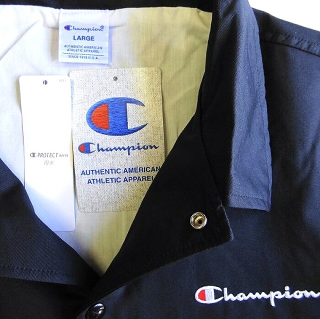 送料無料 新作 メンズ レディース チャンピオン コーチジャケット 撥水加工 Champion Coach Jacket ブラック Comrade S On Line Shop