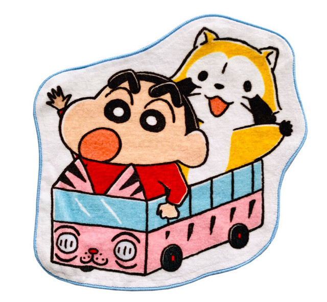 クレヨンしんちゃん ラスカル ダイカットハンカチ 幼稚園バス hibiku shop powered by base