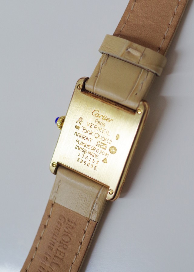 Cartier カルティエ マストタンク ヴェルメイユ クオーツ アイボリー シルバー925 革ベルト 腕時計 レディース Rean