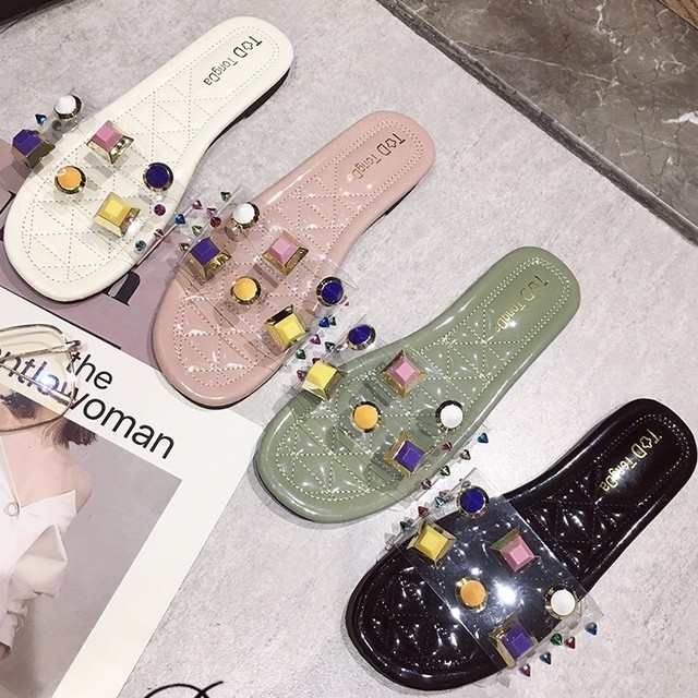 【再入荷】全5色スタッズクリアサンダル
