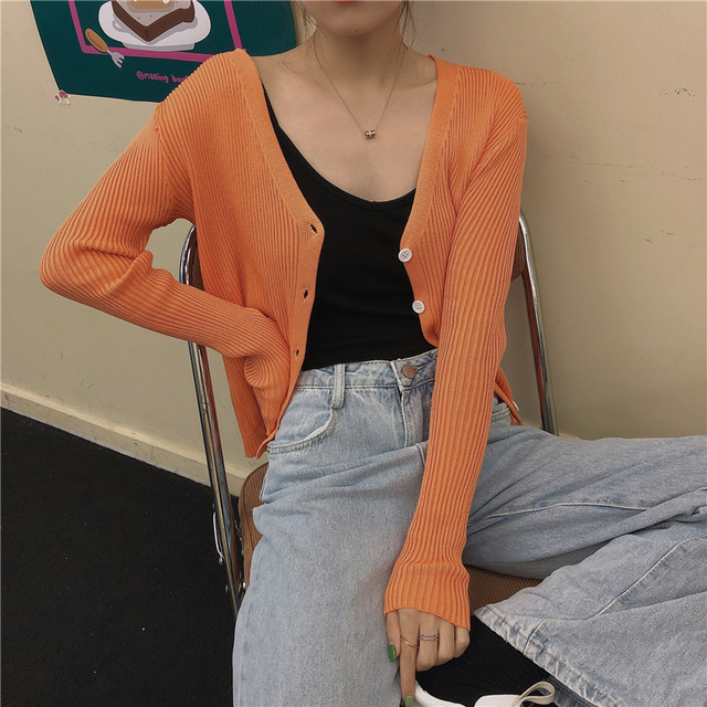 全4色 ニットカーディガン 長袖 シンプル Vネック 無地 ベーシック 春夏 お出かけ デート デイリー 女子会 Tricot By Arroser