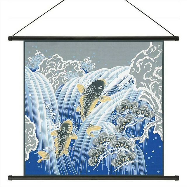 風呂敷 有職 鯉の滝登り 118cm 綿100 日本製 新品 和雑貨京秀屋