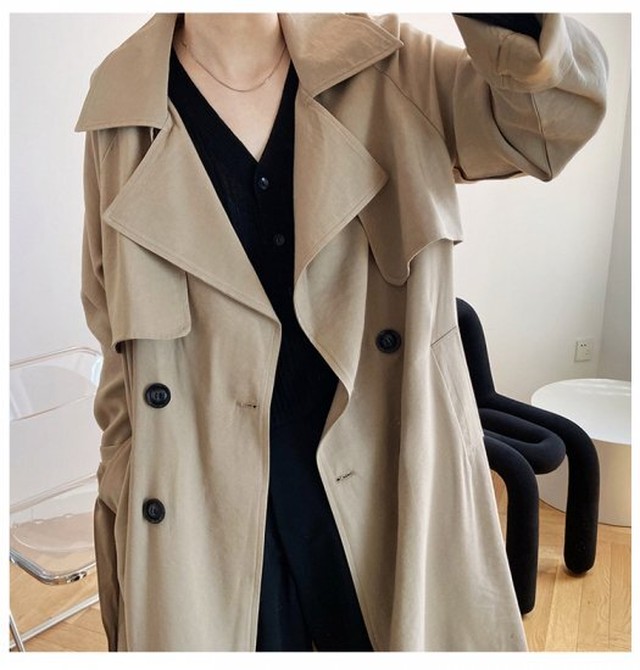 トレンチコート レディース 軽い 薄手 春 ロング 春服 春 スプリングコート アウター ロング ロングトレンチコート 御呼ばれ 黒 通勤 軽い オーバーサイズ Hr684 Raxia ラクシア