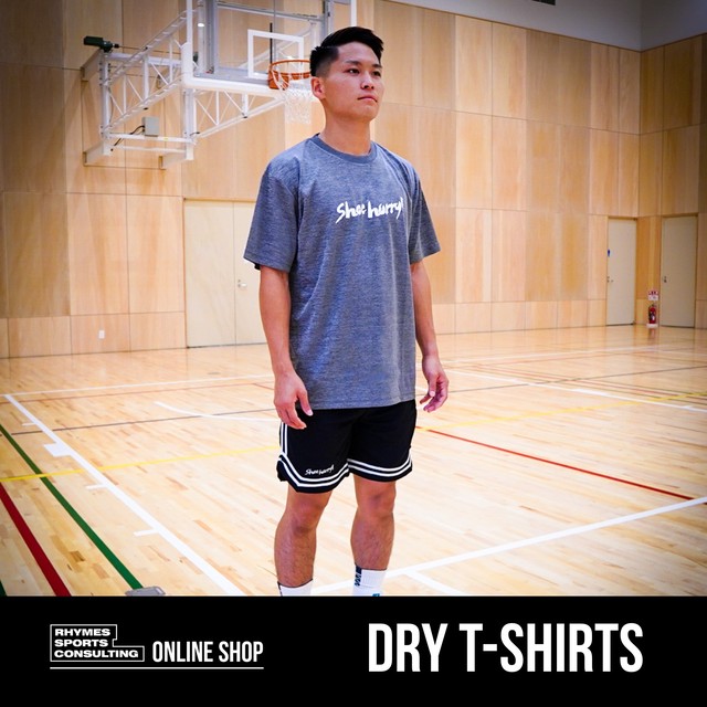 SHOEHURRY! ドライTシャツ(グレー×ホワイト)