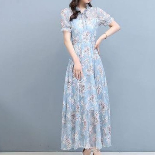 ワンピース レディース 半袖 30代 40代 50代 60代 シニア 大きいサイズ ドレス おしゃれ ゆったり 夏 大人 カジュアル ママ 服 6694 Threefashion