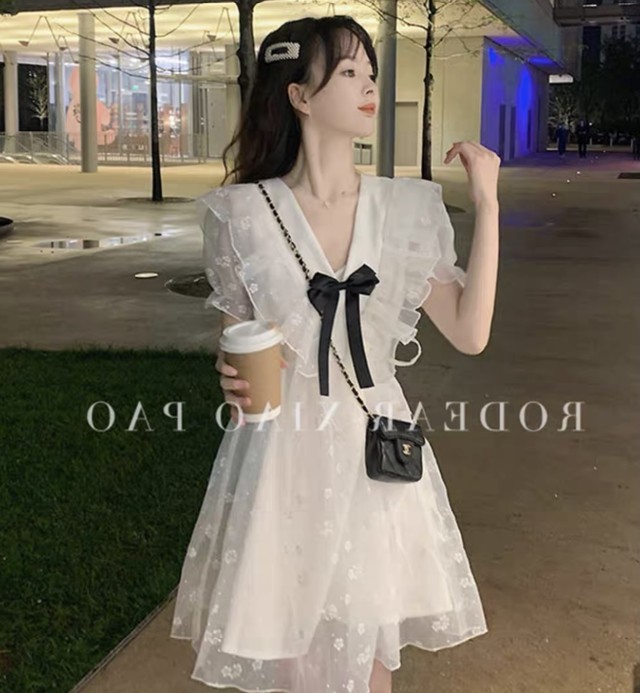 レディースファッション ミニワンピース シースルー レース 花柄 Vネック 春夏コーデ 新作 Xlまで More Lluze モア ルーゼ