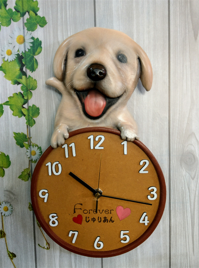 ワンちゃん時計 3d リアル 立体 オーダー ペット 時計 似顔絵 愛犬 犬グッズ 壁掛時計 わいい時計 似顔絵時計 立体時計 手作り時計 プレゼント サプライズ Artcreate アートクリエイト