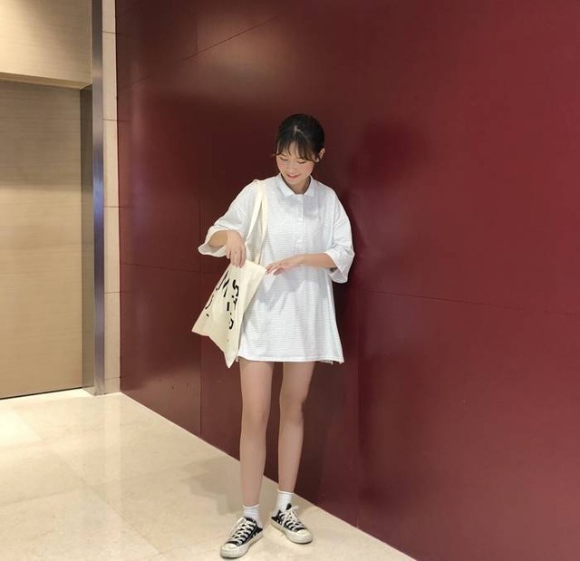 ポロシャツ ワンピース レディース シンプル ミニ丈 ショート丈 半袖 薄手 カジュアル 着回し ワンサイズ Cgch Cg1p