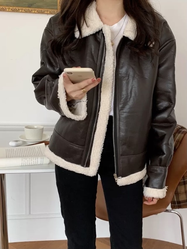 即納商品 ボアレザージャケット Sw Sober Women S ソーバー ウィメンズ 大人かわいい韓国レディース アイテム通販ショップ