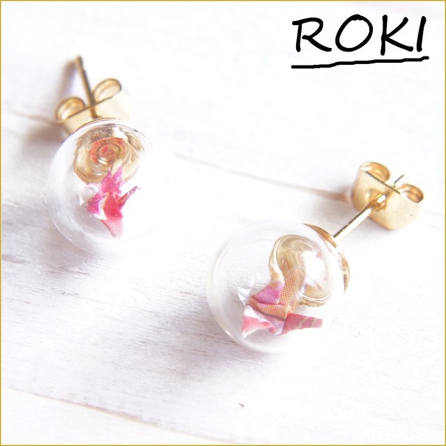 ピアス 可愛い 手作り 折り紙 アクセサリー 和装小物 Roki22