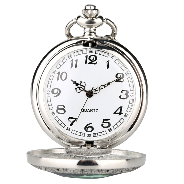 懐中時計 ヘビ グリーン イラスト アンティーク調 シルバー チェーン 時計 インテリア Clock クロック ウォッチ オシャレ Clock Flog