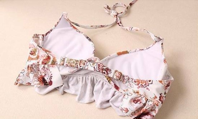 水着 ワンピース ビキニ 3点セット 体型カバー 可愛い セット 花柄 ペイズリー レディース4種類 M L Xl Leaflower 001 リーフラワー レディースファッション専門店