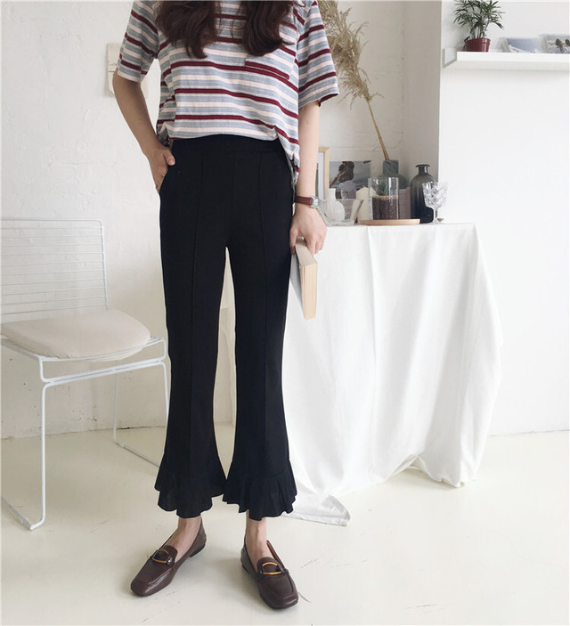 フリルカフフレアパンツ【frill cuff flare pants】