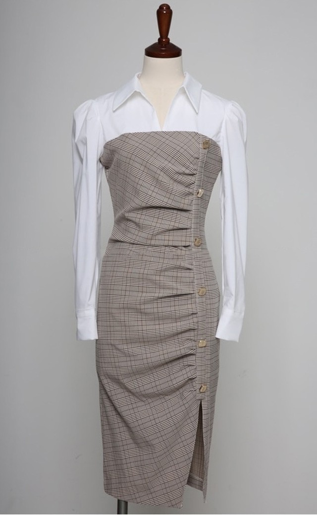 No 268 韓国ワンピース きれいめワンピース 大人可愛いワンピース タイトワンピース Ti Da