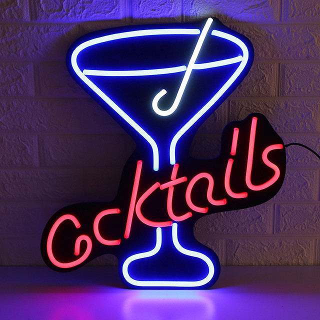 送料無料 Ledライト チューブライト ネオンサイン 看板 Cocktails カクテル Bar おしゃれ エコ インテリア ディスプレイ アート 輸入雑貨 Hachinohe Base 1518