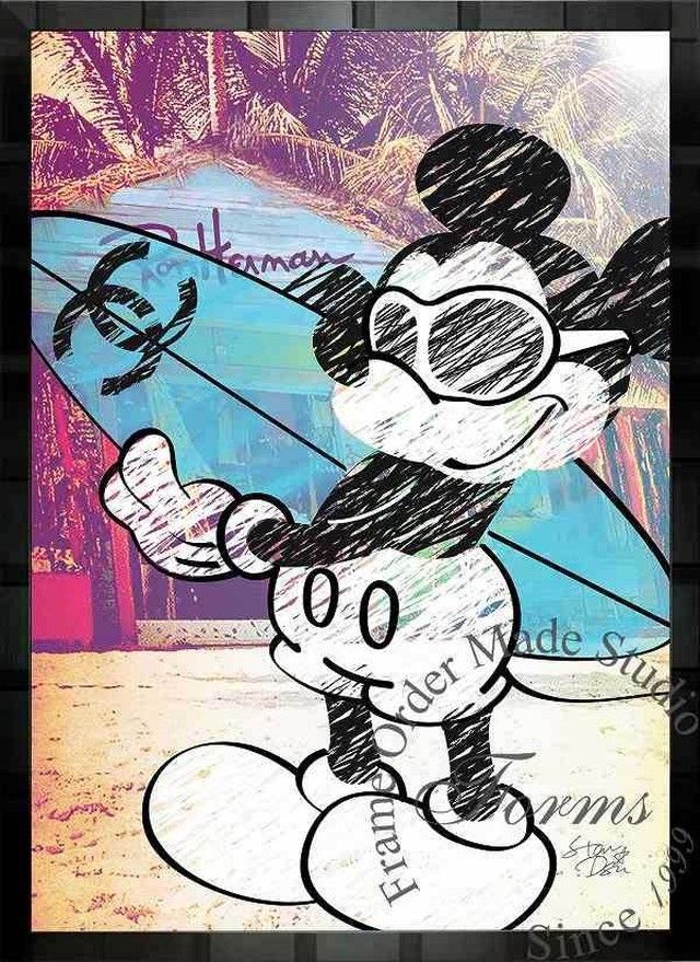 ディズニー ブランドオマージュアート スターデザイン ミッキーマウス シャネル A1ポスター Artshopforms