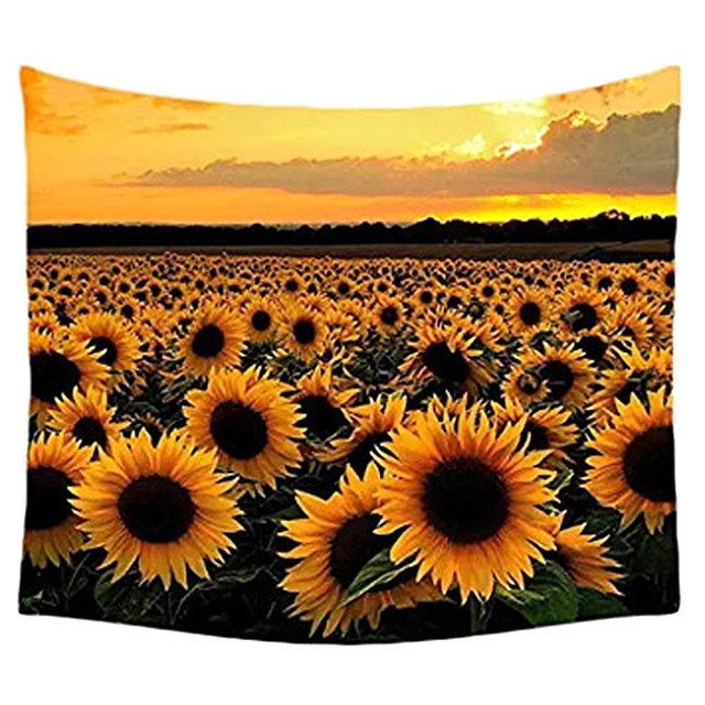 送料無料 壁掛け タペストリー ひまわり畑 夕日 夕暮れ 夏休み Summer 夏の思い出 人気 おしゃれ インテリア ディスプレイ 輸入雑貨 アート Hachinohe Base 1518