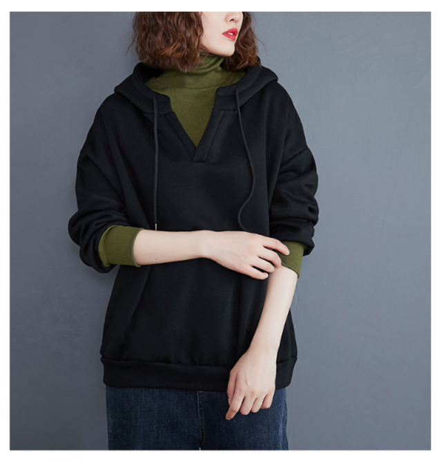 パーカー トップス 裏起毛パーカー レディース トレーナー スウェット 秋 冬 長袖 裏起毛付き フード付き ハイネック タートル シンプル 冬新作 ３０代 ４０代 ５０代 K0905 Shopmall To You