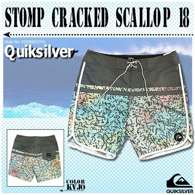 Eqybs クイックシルバー ボードショーツ メンズ 水着 サーフパンツ コーデ 海 プール Stomp Cracked Scallop 18 Quiksilver Beachdays Okinawa