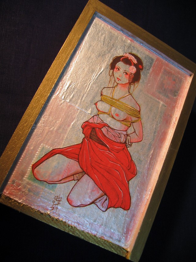 小箪笥 引出五 隠し絵 緊縛絵 入 絵葉書屋 長崎堂