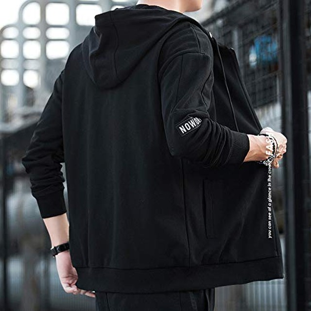 Jpcs Ayistelu パーカー メンズ スウェット ジップアップ 無地 切り替えデザイン 大きいサイズ フード付き 服 メンズ 春 秋 冬 Az Japan Classic Store