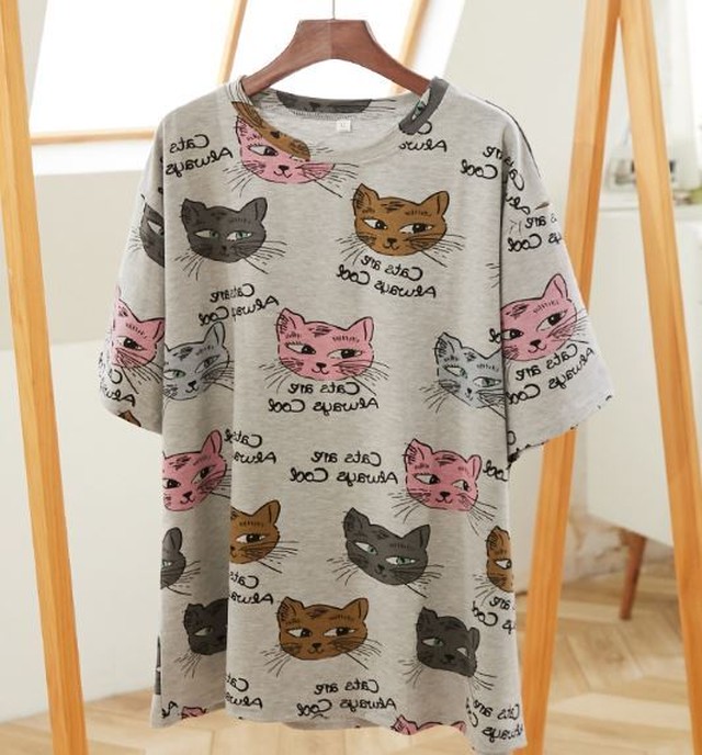 3色 猫のイラストがユニークなｔシャツ 猫グッズ 猫雑貨通販 にゃん処