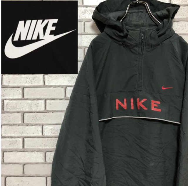 M050 古着 レア ナイキ ハーフジップ ナイロンパーカー アノラック M エム の古着屋